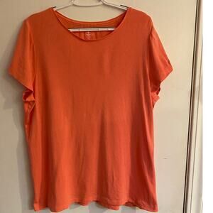 St. John’s Bay Cotton Coral T-shirt Sz 1X Short Sleeve Casual